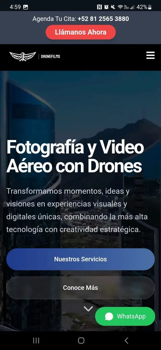 Dronefilms mobile preview